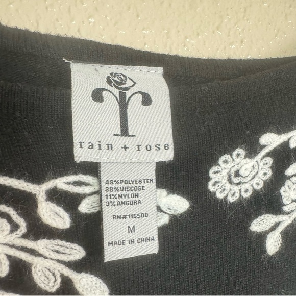 Rain + Rose Sabo Angora Blend Embroidered Accent Pullover Sweater - Picture 3 of 4